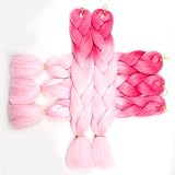 Ayana Braiding Hair Ombre Jumbo Hair Extensions 24” Pack of 5 High Temperature Kanekalon Synthetic Fiber for Twist Braiding Hair