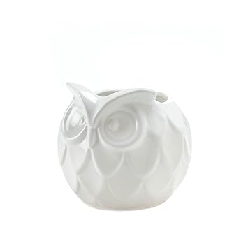 Amazon Com Home Decor White Orb Owl Vase Home Kitchen