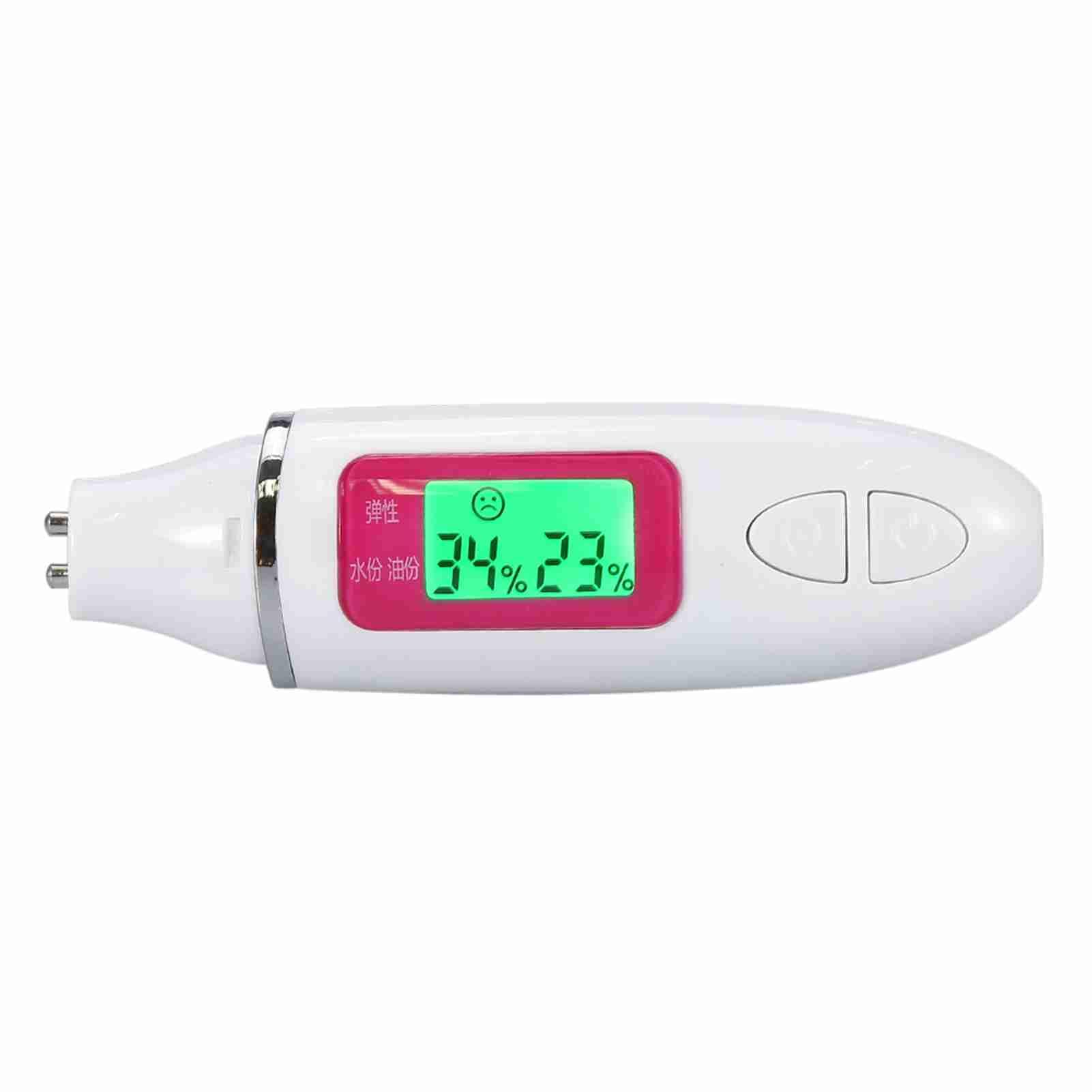 Skin Moisture Tester, Skin Analyzer, Oil Monitor Face Skin Hydration Analyzer with LCD Digital Screen for Beauty Salon and House (White)