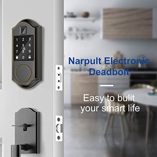 Narpult Smart Door Lock, Fingerprint Electronic Deadbolt Door Lock