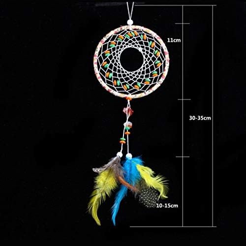 ペンダントドリームキャッチャー キャッチャー砂利布そろばんビーズドリームキャッチャー車工芸フェザーペンダントドリーム B0814fyfgb 1 146円