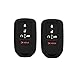 A Pair Black Silicone Key Cover Case Holder Chain Bag Key Fob Case Cover fit for 2015 2016 2017 Honda Civic Accord Pilot CR-V