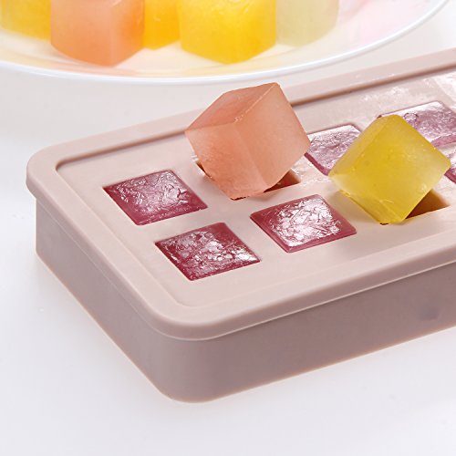 FaSoLa Silicone and Flexible Mini Ice Cube Trays Coffee Cube Mold(pink, square)