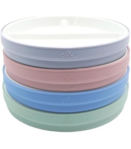Lot De 2 Assiettes Bébé Avec Ventouse - Acier Inoxydable 304 + Silicone - 3 Compartiments - Lavable Lave-vaisselle