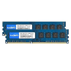 TECMIYO 16 GB DDR3 1600 MHz (2×8 GB) DDR3 RAM PC3-12800U 1600 MHZ PC3L-12800 DDR3L 1600 UDIMM CL11 1.35 V/1.5 V 240Pin…