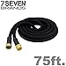 78Seven Expandable Garden Hose Never kink, tangle, twist. Heavy duty and light weight. Design 2017. 75 foot black.