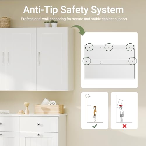 SoBuy 3-Door Bathroom Wall Cabinet - Medicine Cabinet with Adjustable Shelves Over Toilet Storage Cupboard Bathroom Cabinet Kitchen Cabinet Rangement Salle de Bain Bathroom Storage Organizer