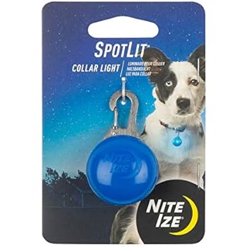 ize nite carabiner replaceable batteries light glows flashes spotlit collar variety led dog clip colors pet