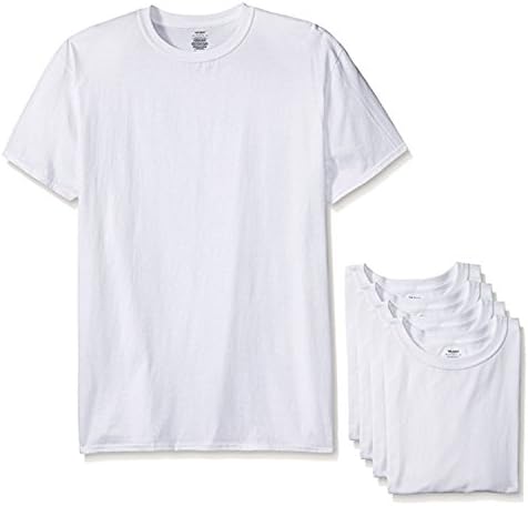GILDAN MENS CREW T-SHIRT W COOL SPIRE 5-PK (X Large 46-48, White)