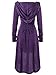 Gemijack Womens Renaissance Costumes Hooded Robe Lace Up Vintage Pullover High Low Long Hoodie Dress Cloak