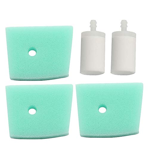 Mckin (Pack of 3 537186301 Air Filter with Fuel Filter fits Husqvarna 123L 223L 322C 322L 322R 323C 323L 323LD 325L 326L 326LX 326LS Trimmer Weed Eater Parts