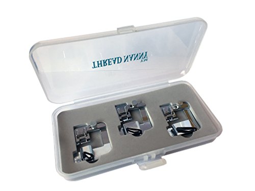 New Wide Rolled Hem 3-Piece Hemmer Sewing Foot Package 4/8", 6/8" and 8/8" Fits All Low Shank Snap-On Singer, Brother Babylock, Euro-Pro, Janome Kenmore White Juki Simplicity Elna
