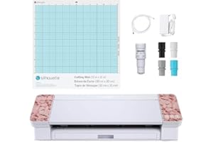 SILHOUETTE AMERICA Silhouette Cameo 4 with Bluetooth, 12x12 Cutting Mat, Autoblade 2, 100 Designs and Silhouette Studio Software - Pink Pattern Edition