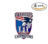 New England Patriots Super Bowl 51 Champions Decall Football 4 Stickers V2