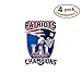 New England Patriots Super Bowl 51 Champions Decall Football 4 Stickers V2