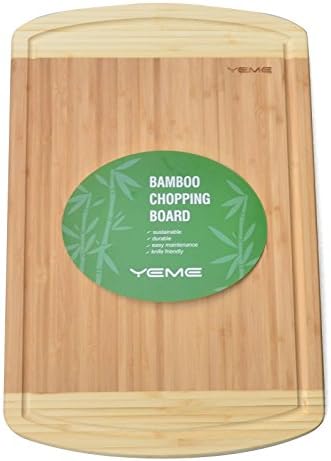 Extra Large and Thick Bamboo Cutting Board FDA Compliant with Groove- 18"x 12" x 0.8"