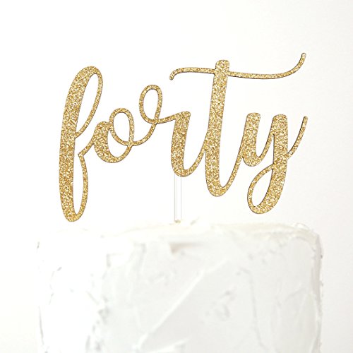 NANASUKO 40th Birthday Cake Topper - forty - Premium quality Made in USA