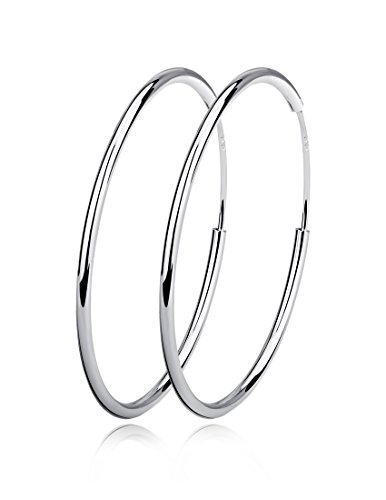 Sterling silver circle endless hoop earrings - jewelry …