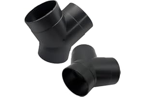 AIMCOCO Car Heater Warm Straight 3 Way Air Ducting Pipe 75mm Y Shape Outlet Connector 3 inch Duct Joiner Connector Pipe Black Plastic(2PCS)