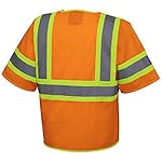 Pioneer-High-Visibility-Tricot-Sleeved-Safety-Vest-Reflective-Tape-4-Pockets-Orange-Unisex-2XL-V1023550U-2XL