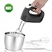 Cordless Electric Kitchen Hand Mixer - Portable Handheld Rechargeable Stainless Steel Whisk Machine with 3 Speed Settings - For Egg, Cake, Dough, Glue Pudding, Bread, Cookies - NutriChef PKHNDMX32, Black