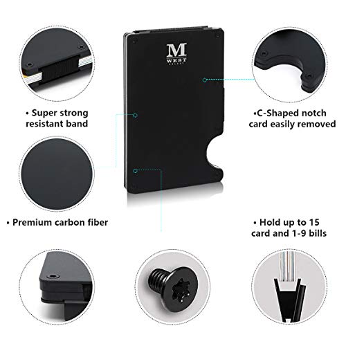 Montana West Minimalist Carbon Fiber Wallet RFID Credit Card Holder for Men Cash Clip AR RFD-001BK
