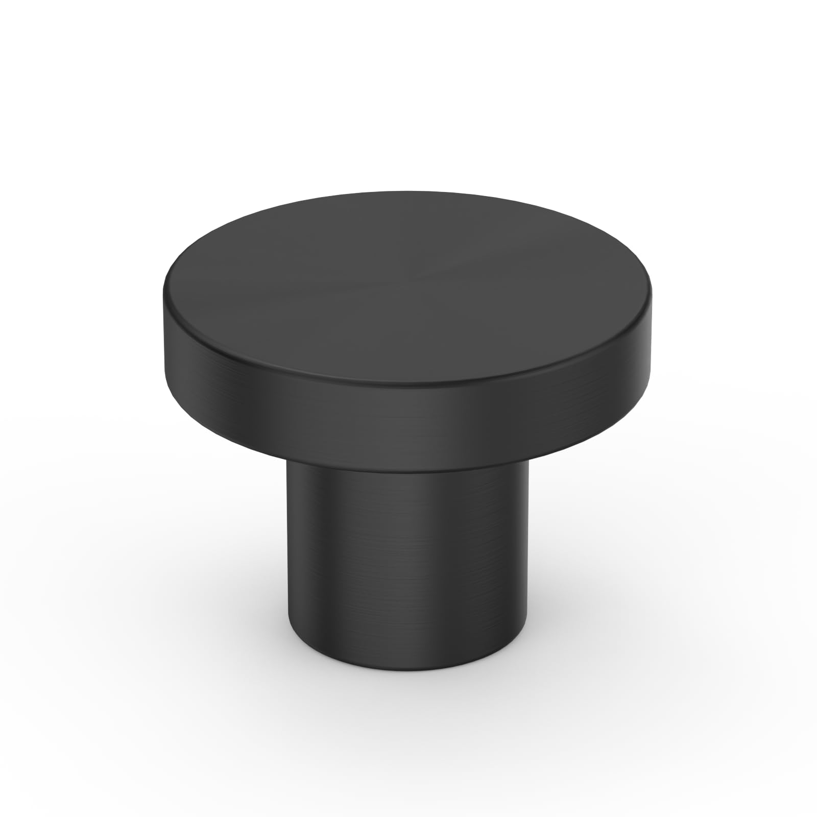 Amerdeco 10 Pack Matte Black Cabinet Knobs Single Hole Cabinet Pulls 1.2 Inch Diameter Round Drawer Knobs and Pulls for Bathroom Cabinets AM025