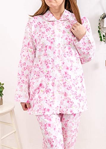 ケーズアイ 日本製 ダブルガーゼ 綿100 パジャマ レディース 長袖 前開き L ブルー パジャマ ルームウェアセット 通販 Amazon