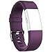 iGK Replacement Bands Compatible For Fitbit Charge 2, Adjustable Replacement Bands with Metal Clasp Classic Edition Plum Small