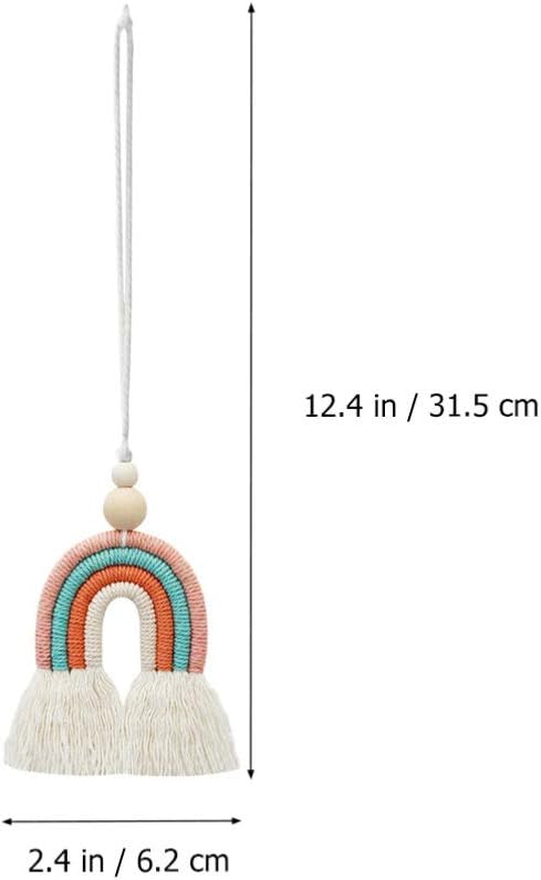 VICASKY Boho Rainbow Car Charm Macrame Rear View Mirror Hanger Essential Oil Car Diffuser Accessories Rainbow Wall Hanging Air Freshener Decor - Image 3