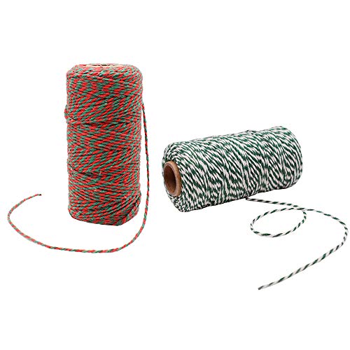 CUGBO 10 Rolls 1000 Yard Bakers Twine, 2mm Cotton Colorful Packing Hanging String for Kitchen Cooking, Tying Cake and Pastry Boxes, DIY Arts Crafts and Christmas Gifts Wrapping