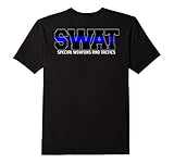 Mens SWAT Team SRT Police T-Shirt for LEO Off Duty Cops Law 2XL Black