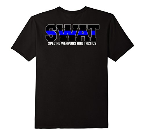 Mens SWAT Team SRT Police T-Shirt for LEO Off Duty Cops Law 2XL Black