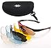 Sports Sunglasses 5 Interchangeable Lenses Polarized Lens Cycling Glasses UV400 Protection Men Women Bike Riding Running Driving Fishing Golf Secret Santa/Christmas Gift Idea By Bright Dezigns
