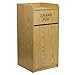 Flash Furniture Sony Laminate Wood Commercial-Grade Trash Receptacle with Tray Top, Wooden Restaurant Trash Can Cabinet and Garbage Receptacle, Oak