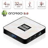 Android 9.0 TV Box, HAOSIHD RX4B Android TV Box with 4GB RAM 32GB ROM RK3328 Quad-core, Support 4K Full HD 2.4 GHz WiFi BT 4.0 Smart TV Box