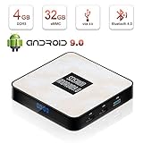Android 9.0 TV Box, HAOSIHD RX4B Android TV Box with 4GB RAM 32GB ROM RK3328 Quad-core, Support 4K Full HD 2.4 GHz WiFi BT 4.0 Smart TV Box