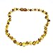 The Art of Cure Original Baltic Amber Teething Necklace- Polished Organic & Handmade (1x1) for boy or girl - 12.5 Inches size