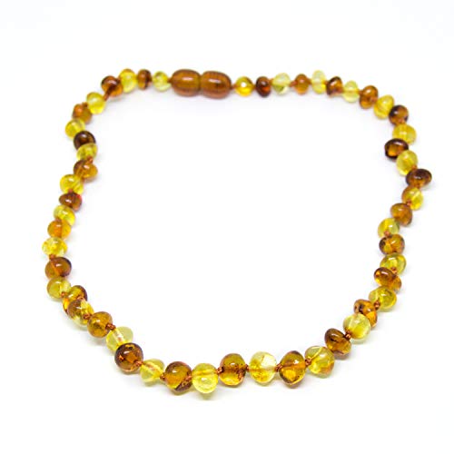 The Art of Cure Original Baltic Amber Teething Necklace- Polished Organic & Handmade (1x1) for boy or girl - 12.5 Inches size - Thumbnail 5
