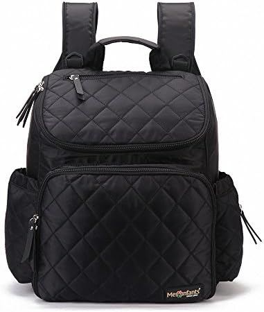 Alronth Fashion Black Baby Diaper Nappy Bag Backpack with Stroller Straps, Insulated Pockets and Changing Pad, serves as Stroller Organizer, Large Capacity, Multi-Function