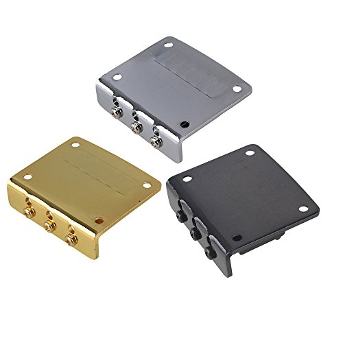 BQLZR Golden Silver Black Zinc Alloy Electric Guitar Bridge Tailpiece with Screws & Wrench for 3 String Cigar Box Guitar Pack of 3