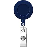 Soleebee 1 Pack Nurse Badge Reel, 24'' Retractable Badge Holder with 360° Swivel Alligator Clip Solid Color ID Badge Holder for Nurse Doctor Teachers Students Badge Reel (Dark Blue)
