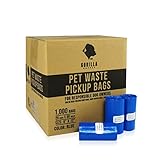 Gorilla Supply 1000 Blue Dog Pet Poop Bags, EPI Technology, 50 Refill Rolls (Misc.)