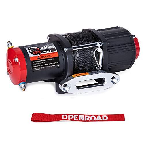 OPENROAD ATV Winch 4500lbs 12V Electric Winch,Synthetic Rope UTV Winch Kits for ATV/UTV Off Road Trailer Towing Winch,with 2 Wireless Remote Control and Mounting Bracket(Gray Rope)… - Image 3