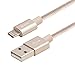 Xcord(TM)3 Pack 10ft Extra Long Micro USB to USB Cable Nylon Braided Quick Charge Cable and Data Sync Cable A Male to Micro B Charge for Android, Samsung, HTC(Gold)