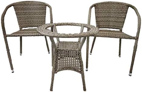 Unique360 Rex Garden Outdoor Set ,Garden Patio Seating Set 1+2 (2 Chairs And Table Set)
