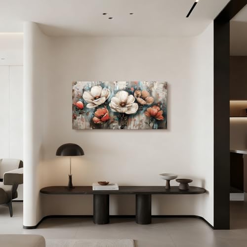 JHHUAMO Modern Living Room Decoration Paintings, Large Canvas for Pictures, Vintage Floral Decorative Canvas for Bedrooms, Office, Room, Hallway, 59 x 119 cm