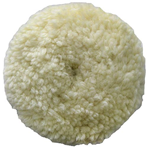 Polishing Pad Buffing Pads Kit 4PCS 3inch 100% Natural Wool Hook & Loop Grip Buffing Pad for Compound Cutting & Polishing for Car Polishing Motorcycle Washing Machine Furniture etc