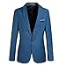 VOBAGA Men's Slim Fit Casual One Button Suit Blazers Blue XXXXL