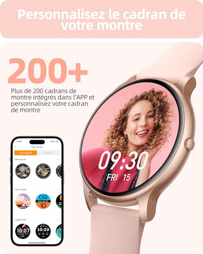 Parsonver Women's Smart Watch with Bluetooth Calls, Sports Watch with 100+ Sports, IP68 Waterproof, Sleep Monitor, Heart Rate Monitor, Pedometer, Smartwatch for Android & iOS, SPROD1, Rose Gold